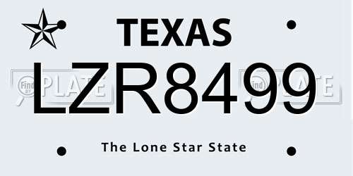 LZR8499 Texas License Plate