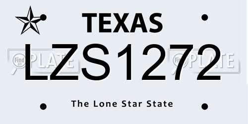 LZS1272 Texas License Plate