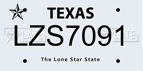 LZS7091 Texas License Plate