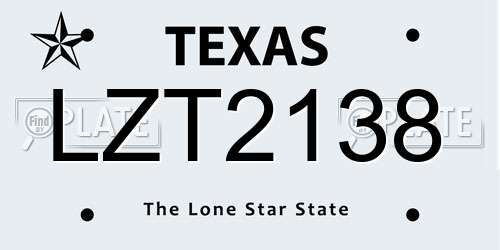 LZT2138 Texas License Plate
