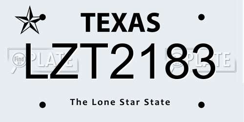 LZT2183 Texas License Plate