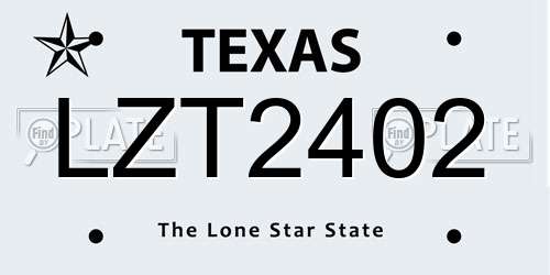 LZT2402 Texas License Plate