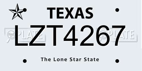 LZT4267 Texas License Plate