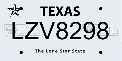 LZV8298 Texas License Plate