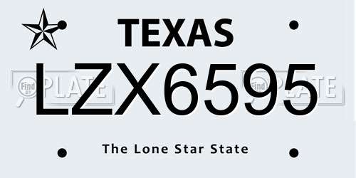 LZX6595 Texas License Plate