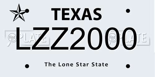 LZZ2000 Texas License Plate