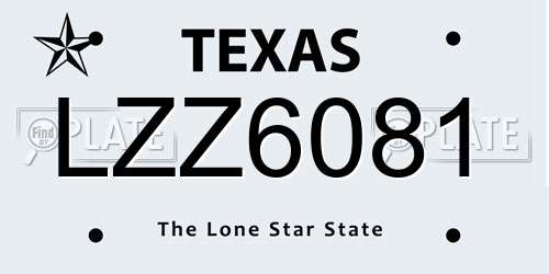 LZZ6081 Texas License Plate