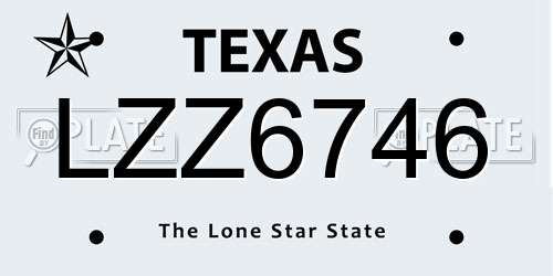 LZZ6746 Texas License Plate