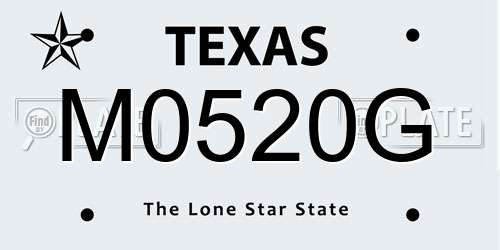 M0520G Texas License Plate