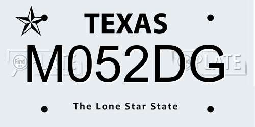 M052DG Texas License Plate