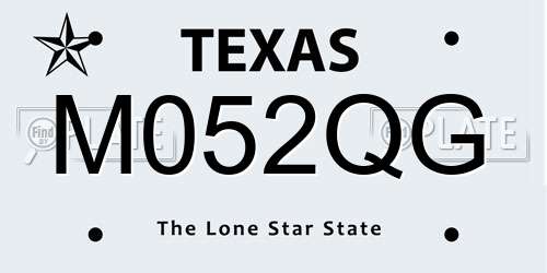 M052QG Texas License Plate