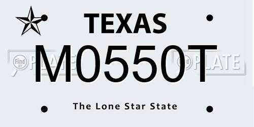 M0550T Texas License Plate