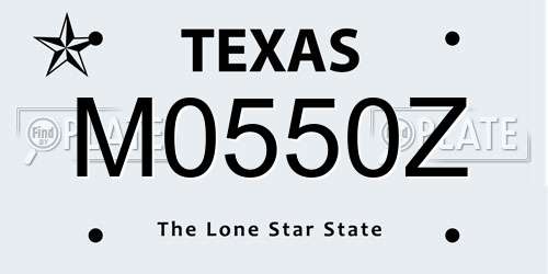 M0550Z Texas License Plate