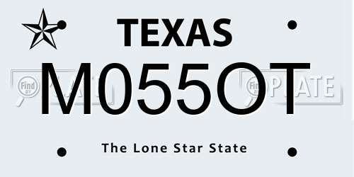 M055OT Texas License Plate