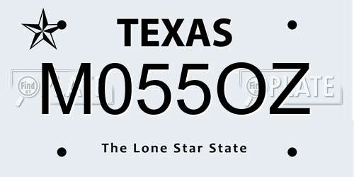 M055OZ Texas License Plate