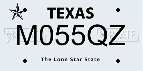 M055QZ Texas License Plate