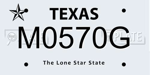M0570G Texas License Plate