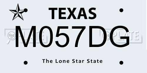 M057DG Texas License Plate