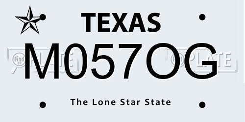 M057OG Texas License Plate