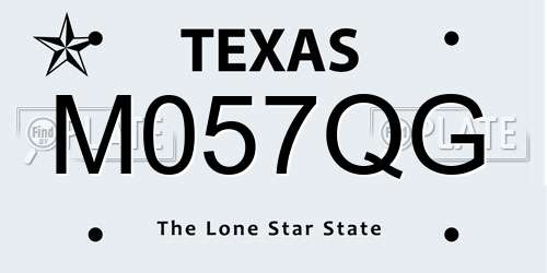 M057QG Texas License Plate