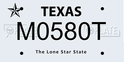 M0580T Texas License Plate