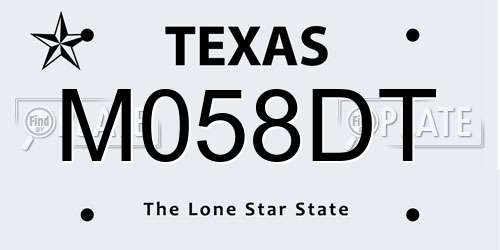 M058DT Texas License Plate