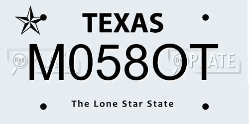 M058OT Texas License Plate