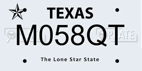 M058QT Texas License Plate