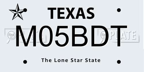 M05BDT Texas License Plate