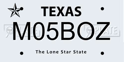 M05BOZ Texas License Plate