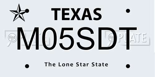 M05SDT Texas License Plate