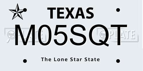 M05SQT Texas License Plate