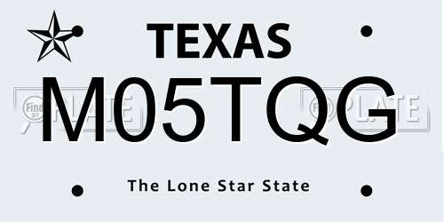 M05TQG Texas License Plate