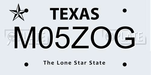 M05ZOG Texas License Plate