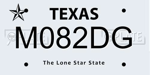M082DG Texas License Plate