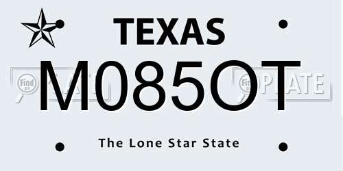 M085OT Texas License Plate