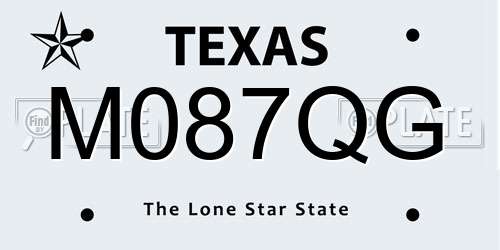 M087QG Texas License Plate