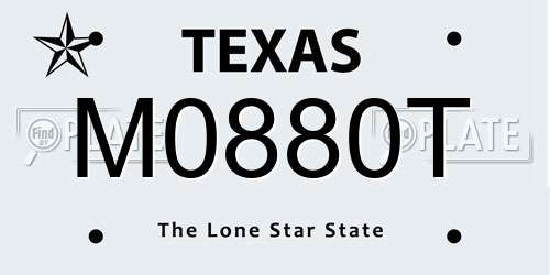 M0880T Texas License Plate