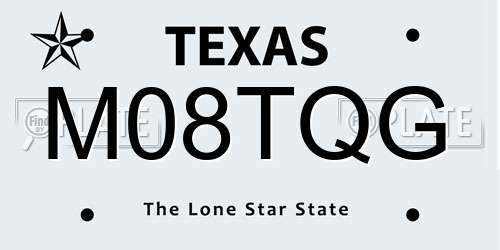 M08TQG Texas License Plate