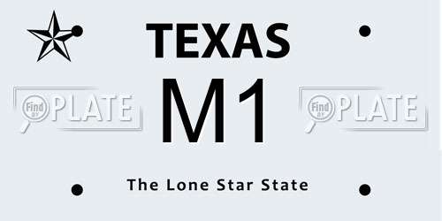 M1 Texas License Plate