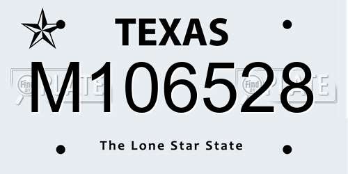 M106528 Texas License Plate