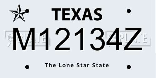 M12134Z Texas License Plate