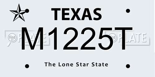 M1225T Texas License Plate