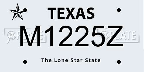 M1225Z Texas License Plate