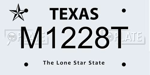 M1228T Texas License Plate