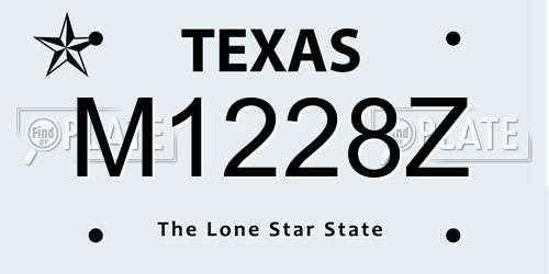 M1228Z Texas License Plate