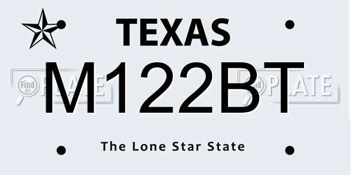 M122BT Texas License Plate