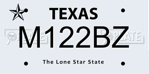 M122BZ Texas License Plate