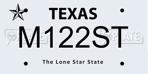 M122ST Texas License Plate