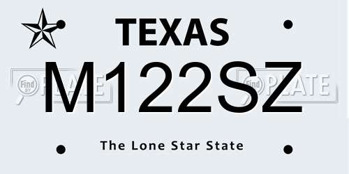 M122SZ Texas License Plate